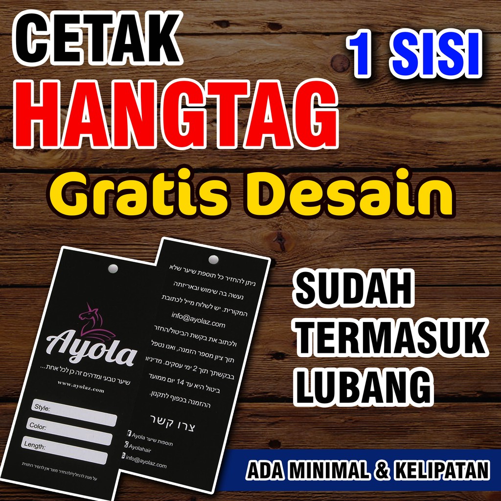 

CETAK HANGTAG, LABEL BAJU 1 MUKA/1 SISI