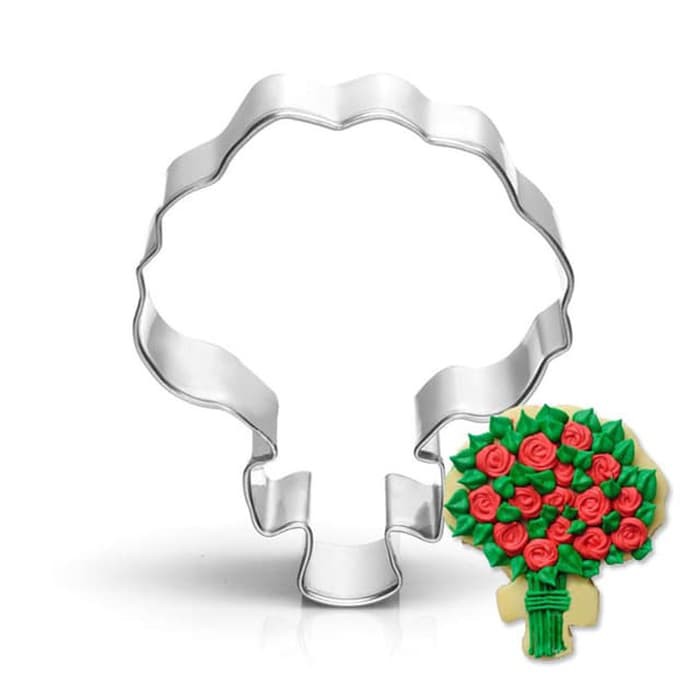 HAND BOUQUET COOKIES CUTTER CETAKAN KUE KERING BUNGA TANGAN ck1197