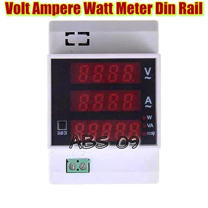 Din rail voltmeter multi volt ampere watt meter digital AC220v AC 220v