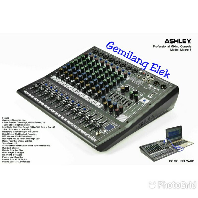 Mixer ASHLEY MACRO 8 ( 8 channel ) Original