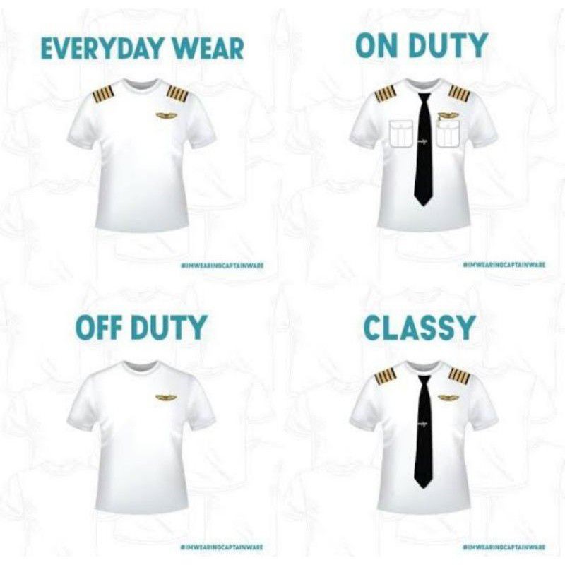T-SHIRT KAOS SERAGAM PILOT CUSTOM IM WEARING CAPTAIN WARE
