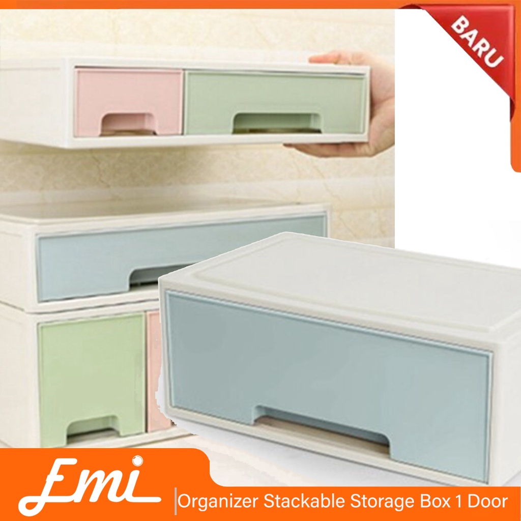 Kotak Etalase Penyimpanan Barang Organizer Stackable Storage Box