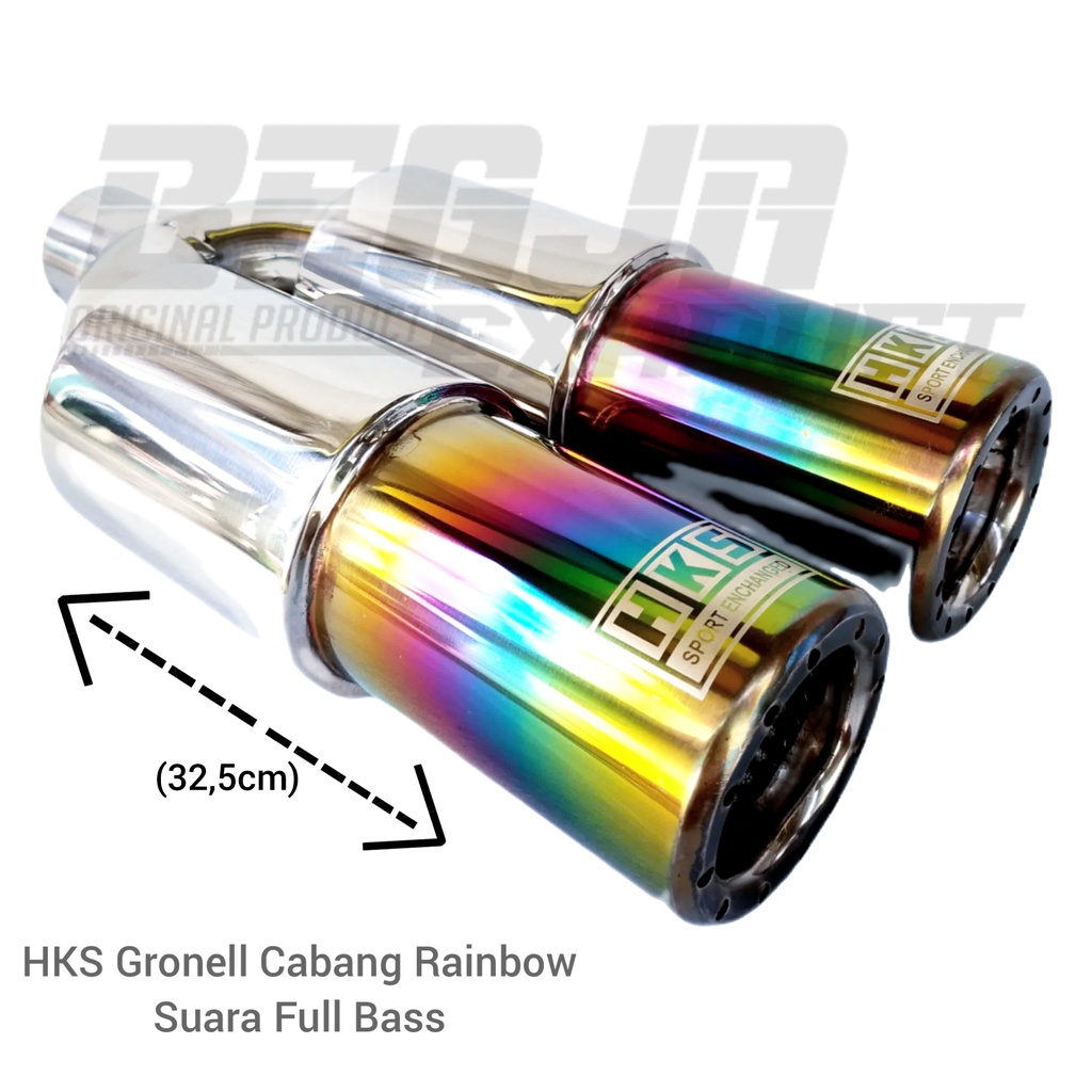 KNALPOT MOBIL RACING HKS GRONEL MINI CABANG RAINBOW UNIVERSAL MOBIL SUARA BASS ADEM