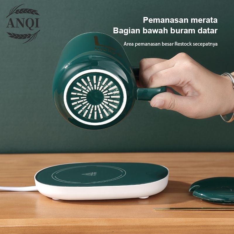 ANQI 1888 Mug Cangkir Elektrik Set Keramik Pemanas 55 Derajat Penghangat Kopi Teh Cup Coffee Warmer VS-1847