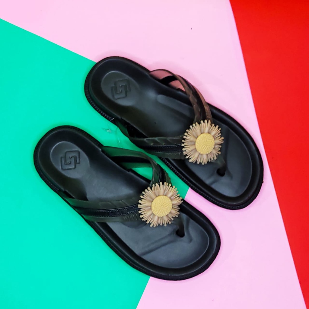 Sandal Anak Perempuan Import G0SOME 613 B-6P Sandal Slip-on Bahan Karet Motif Bunga Lucu Sandal Anak Perempuan 10 Tahun