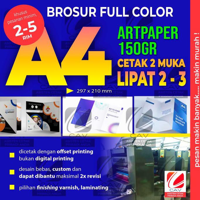 

BARANG BARU Cetak Brosur A4/F4 | LIPAT 3 | Full Color 2 sisi - Normal