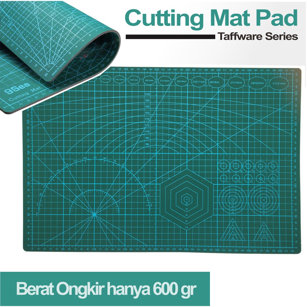 

Alas Potong Cutting Mat Work Hijau Pro Taffware Series A3