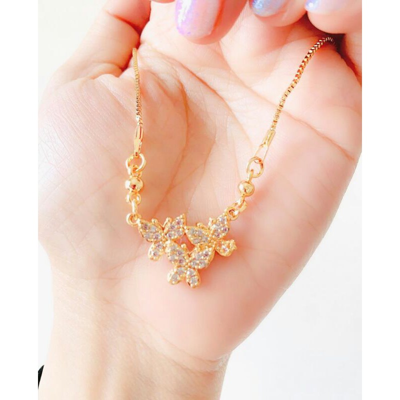 Kalung Anak Triple Butterfly Gold