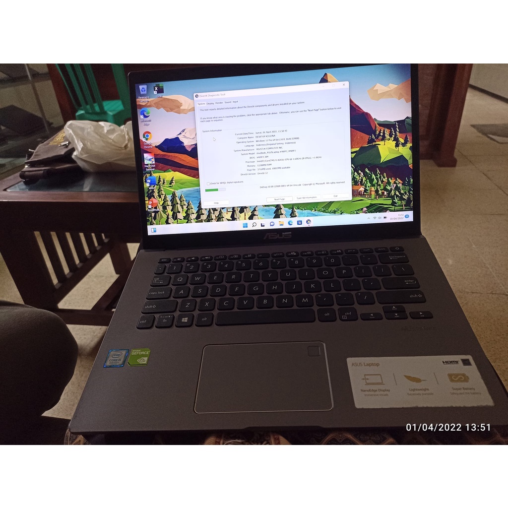 Laptop second ASUS Vivobook A409FJ Core i5 Gen 8 mulus cocok buat kerja berat