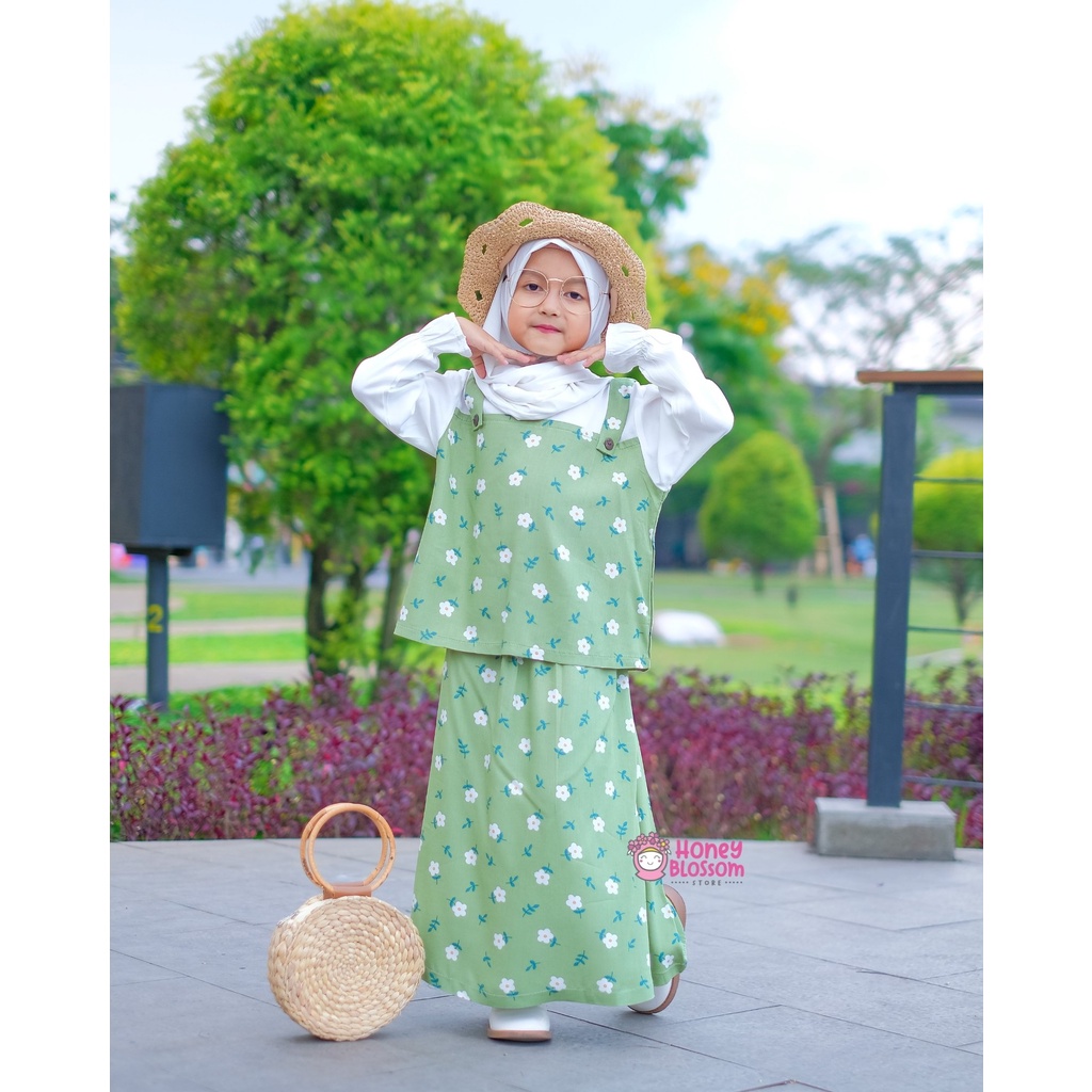 HoneyBlossom - set rok anak perempuan / setelan rok anak bunga alyssa 1-5 tahun