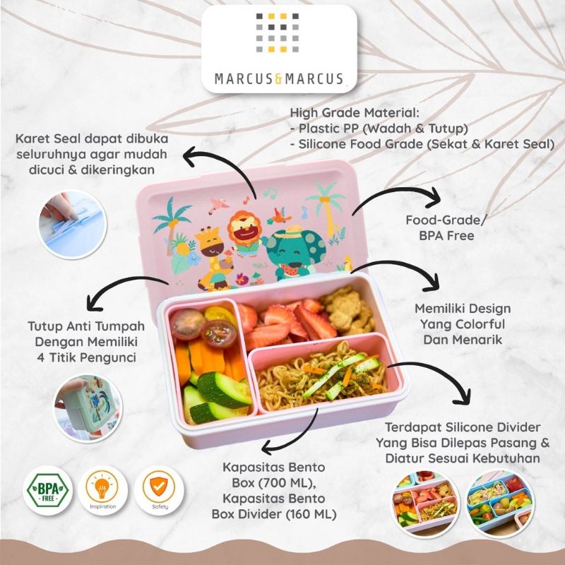 Marcus &amp; Marcus BENTO BOX - Lunch Box - Kotak makan anak sekolah