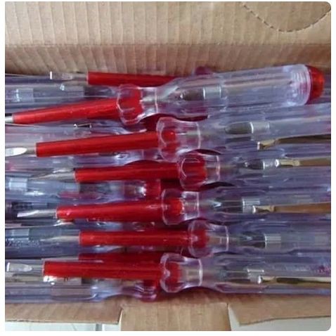 Obeng tespen test pen listrik merah lampu testpen Kelistrikan