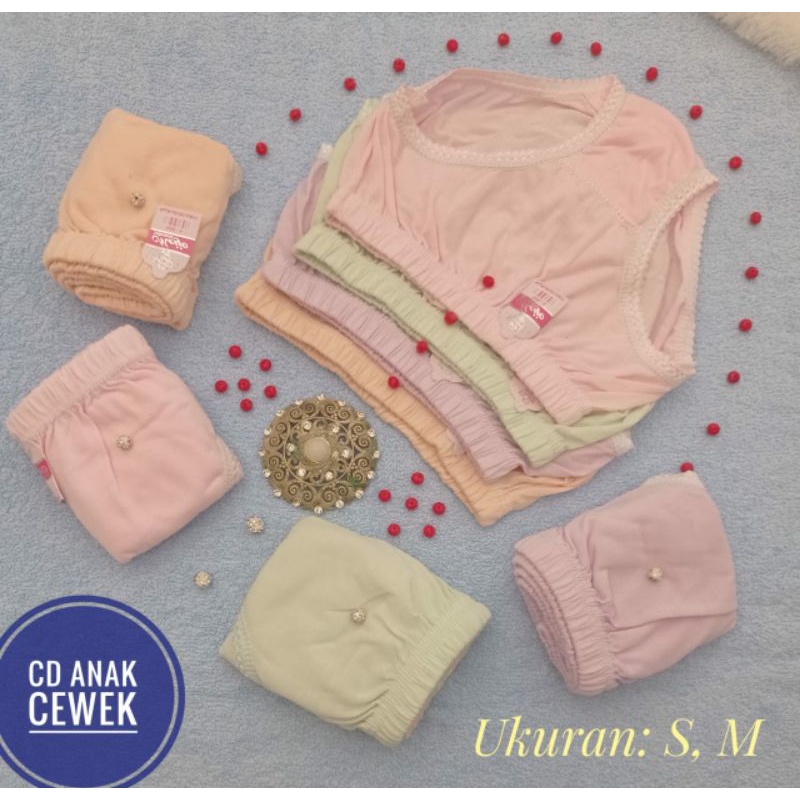 Celana Dalam Anak Lusinan/ CD Anak Perempuan, Merk Meiji Untuk Balita Dan Remaja SD/SMP