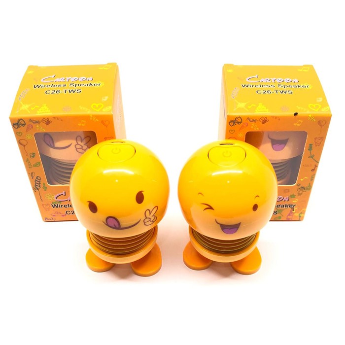 SPEAKER BLOETOOTH BONEKA PAJANGAN MOBIL - EMOJI SMILE UK 8 X 5 CM