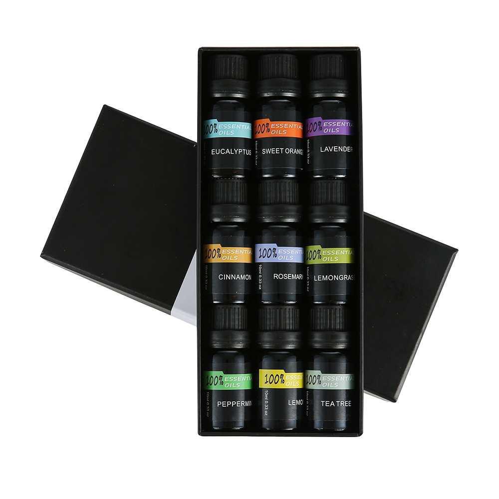 Eighteen Pure Essential Fragrance Oils Aromatherapy 10ml 9PCS - TOP9 [Hitam]