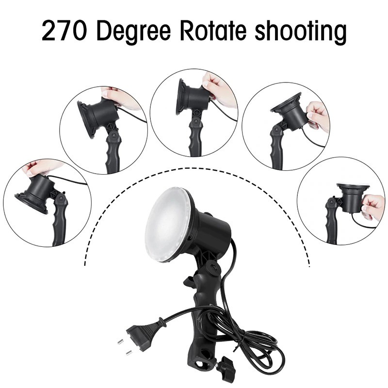 Lampu Portable Photo Studio 12W 5500K with Light Stand 37cm - PSX-51 - Black