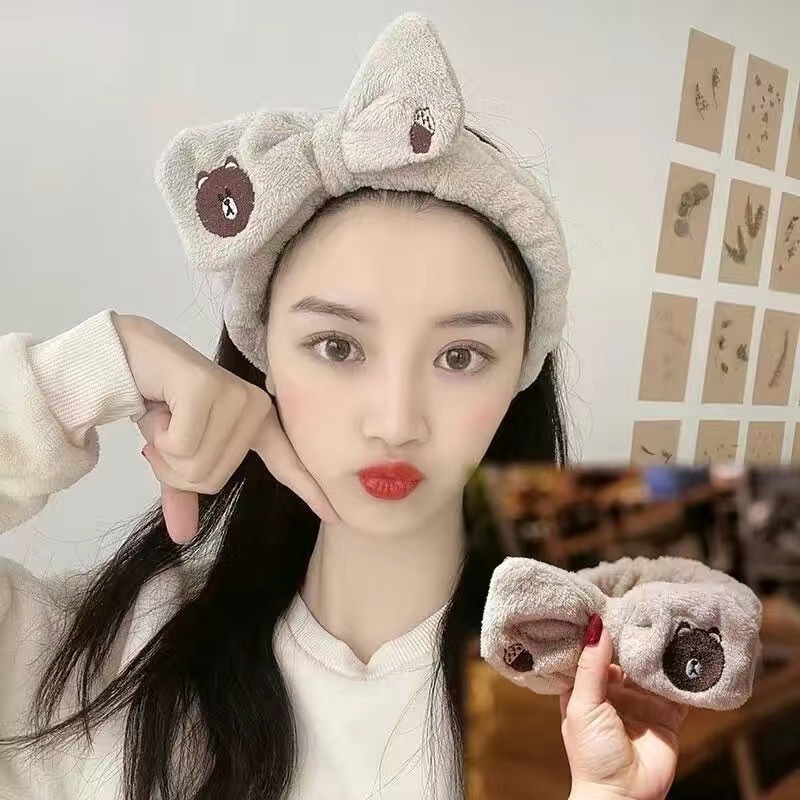 AC013 Bandana Bando Headband Makeup atau Cuci Muka Motif Imut dan Lucu Model Korea