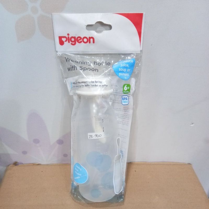 PIGEON WEANING BOTTLE WITH SPOON 6+ 120ML, 240ML