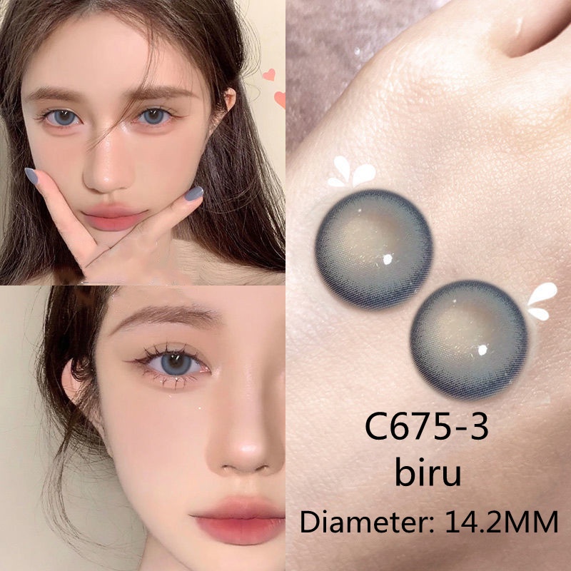 1 pasang lensa kontak berwarna diameter 16 MM lensa kontak per tahun lensa mata soflen mata soflen soflens softlens