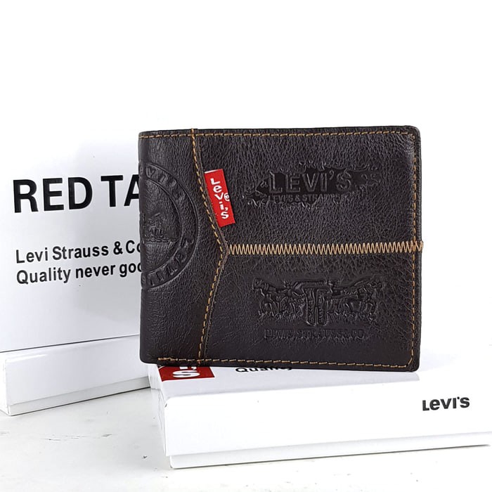 Dompet Tidur Kulit Asli Pria Murah - LEVIS DTR JAU