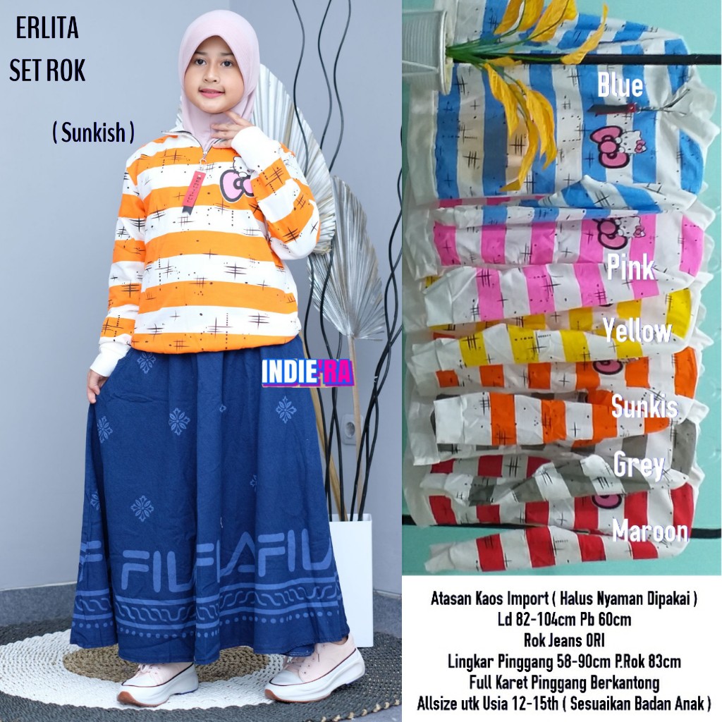 Baju Set Anak Perempuan Erlita Set Rok By Indiera