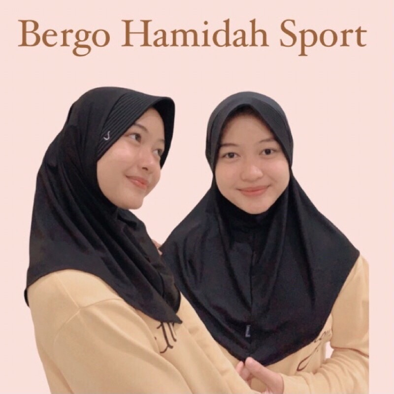 BERGO SPORT HAMIDAH / KERUDUNG SPORT INSTANT / JILBAB JERSEY SARAH / HAMIDAH SPORT ORI / KERUDUNG SE