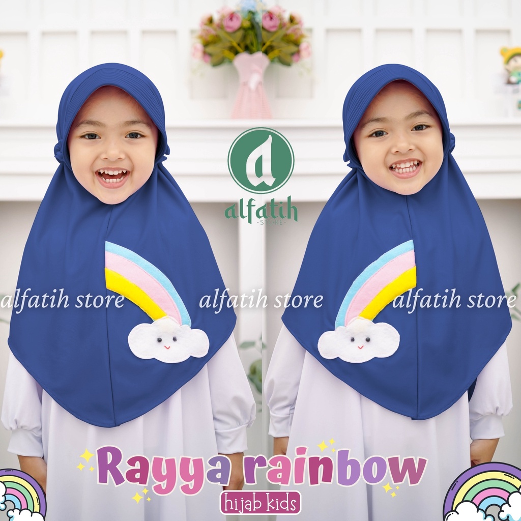 JILBAB ANAK TK - SD RAYYA RAINBOW / PELANGI / JILBAB ANAK USIA 4-7 TAHUN / PAKAIAN MUSLIMANAK PEREMPUAN / KERUDUNG ANAK TK / HIJAB ANAK TK-SD KHIMAR ANAK