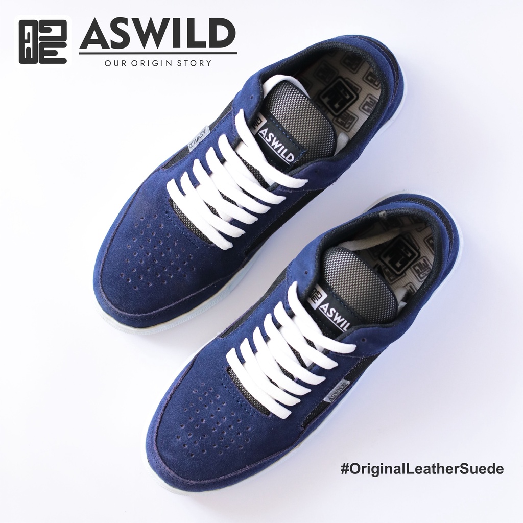 Sepatu Casual Pria ASWILD RAIDEN Nevy Original Sepatu Sneakers Casual Skate Terbaru Dan Berkualitas