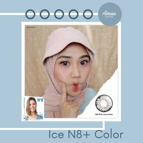 Softlens Ice N8+ Colour Brown Honey Aqua Honey Grey Honey Navy Baby Eyes Softlen Normal dan Minus 05