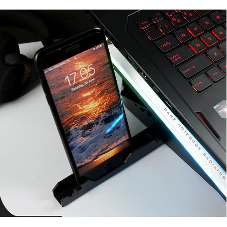 Cooling pad Cooler FAN kipas laptop Nyk X-5 Kingfisher 6 fan RGB X5 + holder hp