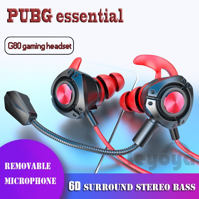 MAKASSAR: Leyoya G80 Headset Gaming Dynamic Noise Cancelling dengan Dual Mic Bass Earphone PUBG