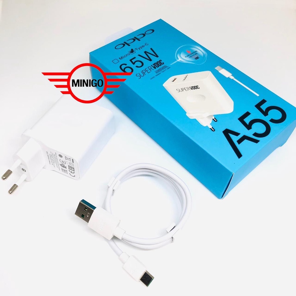 PROMO Charger Casan Cas OPPO A92 A33 A52 A53 A54 A55 Reno 4F 65W Fast Charging Tipe TYPE C dan MICRO-USB