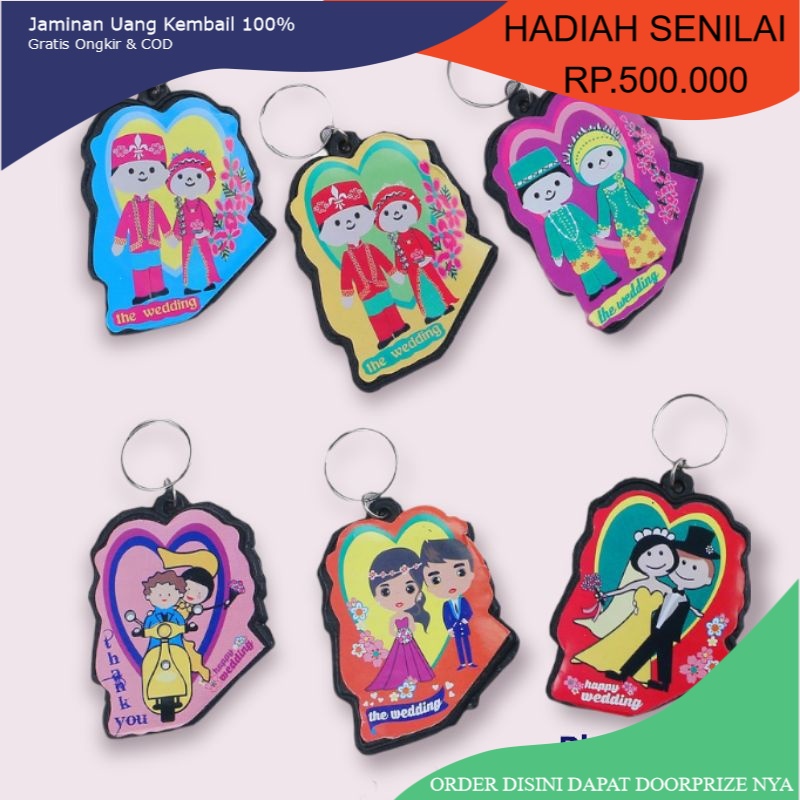 MURAH Souvenir Pernikahan Gantungan Kunci Pengantin Stiker  souvenir pengantin Unik Sovenir Pernikah