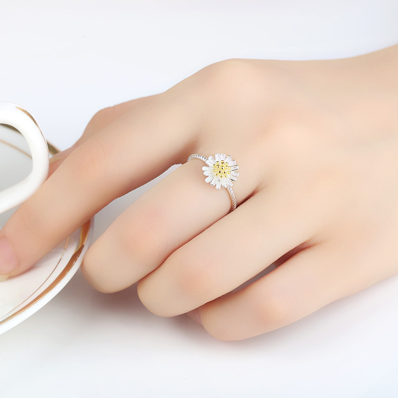 Cincin Perak 925 Asli Cincin untuk Wanita Cincin Dapat Disesuaikan Bunga Fashion Perhiasan Cincin Perak Cincin Wanita