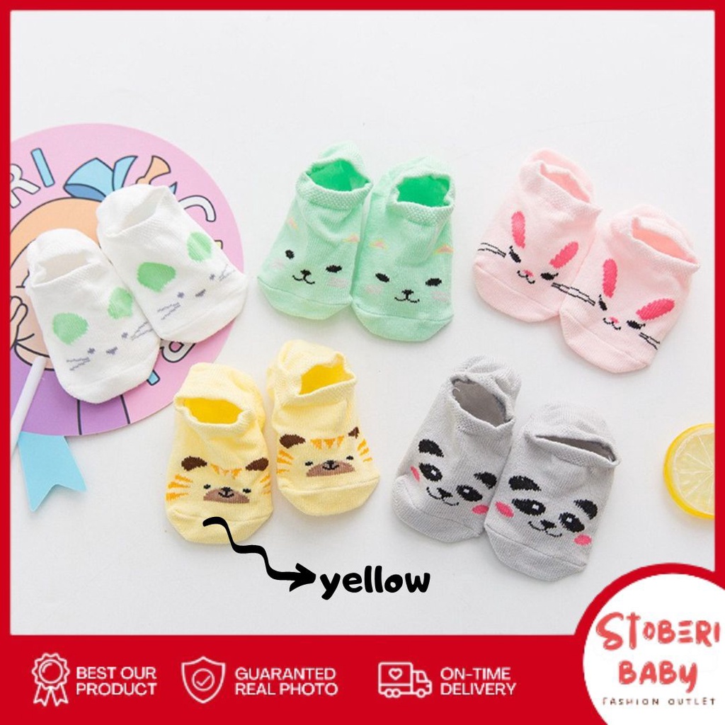 PUNCAK 3.3 stoberi baby - ANIMAL LAND Kaos Kaki Bayi Anak Laki Laki Perempuan Import Bahan Berkualitas newborn - 24 Bu