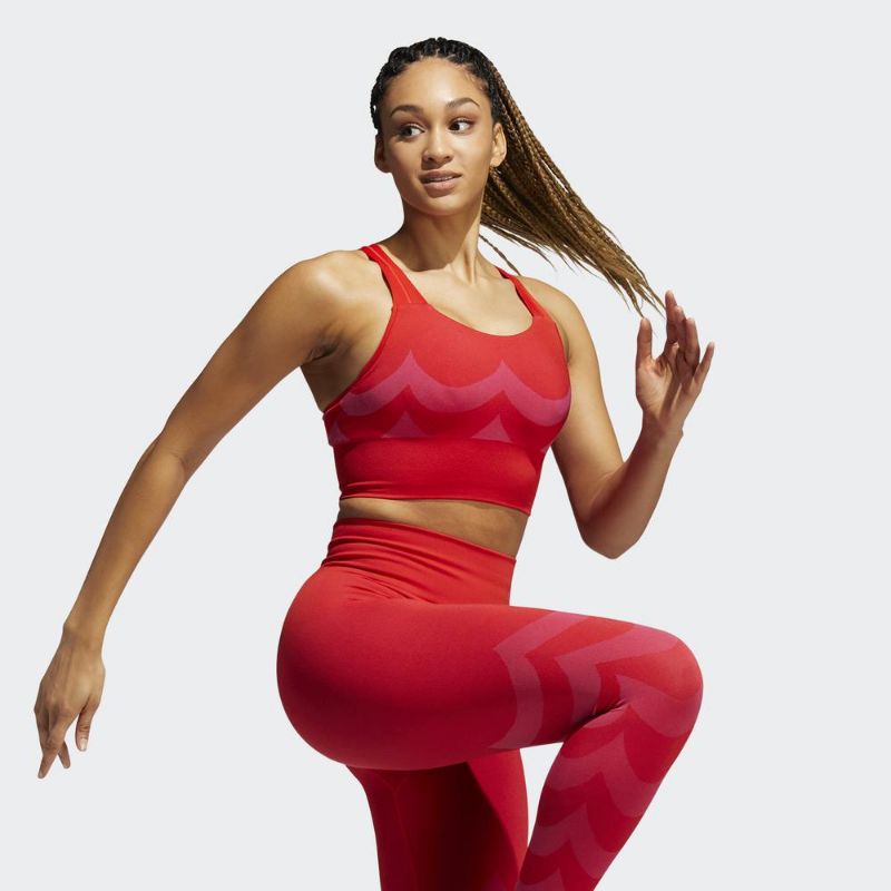 Adidas Training Sport Bra Long-Line Aeroknit Marimekko Edition