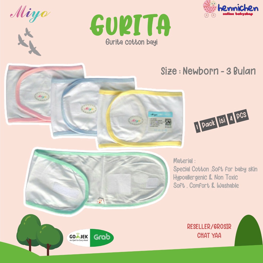 MIYO 4 Pcs Gurita Cotton Bayi/Baby Newborn (0-3M)