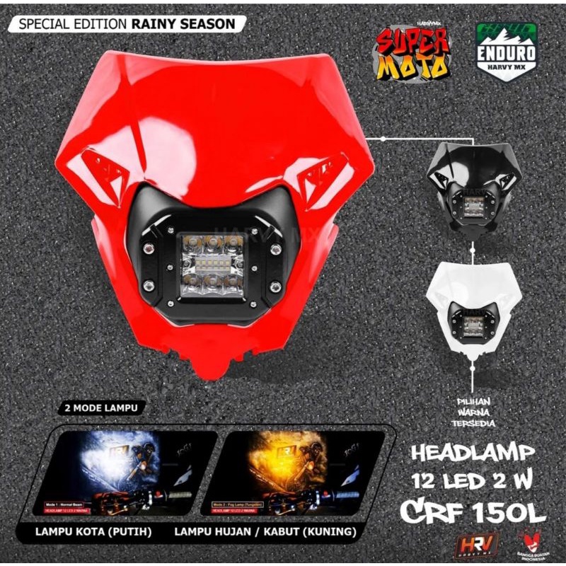 HEADLAMP CRF 150 L 8 LED JELLY 12 LED LED REFLEKTOR LAMPU DEPAN CRF 150 L LAMPU TEBAK SOROT LAMPU MO