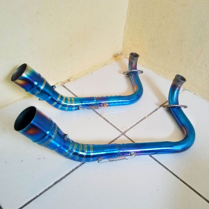 Leher leheran Knalpot Bluemoon Vario 125 150 PCX 150 BEAT SCOOPY samping inlet 50mm