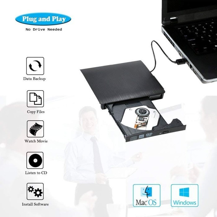 M-TECH DVD External USB 3.0 Laptop Portable DVDRW eksternal DVDRW-USB3