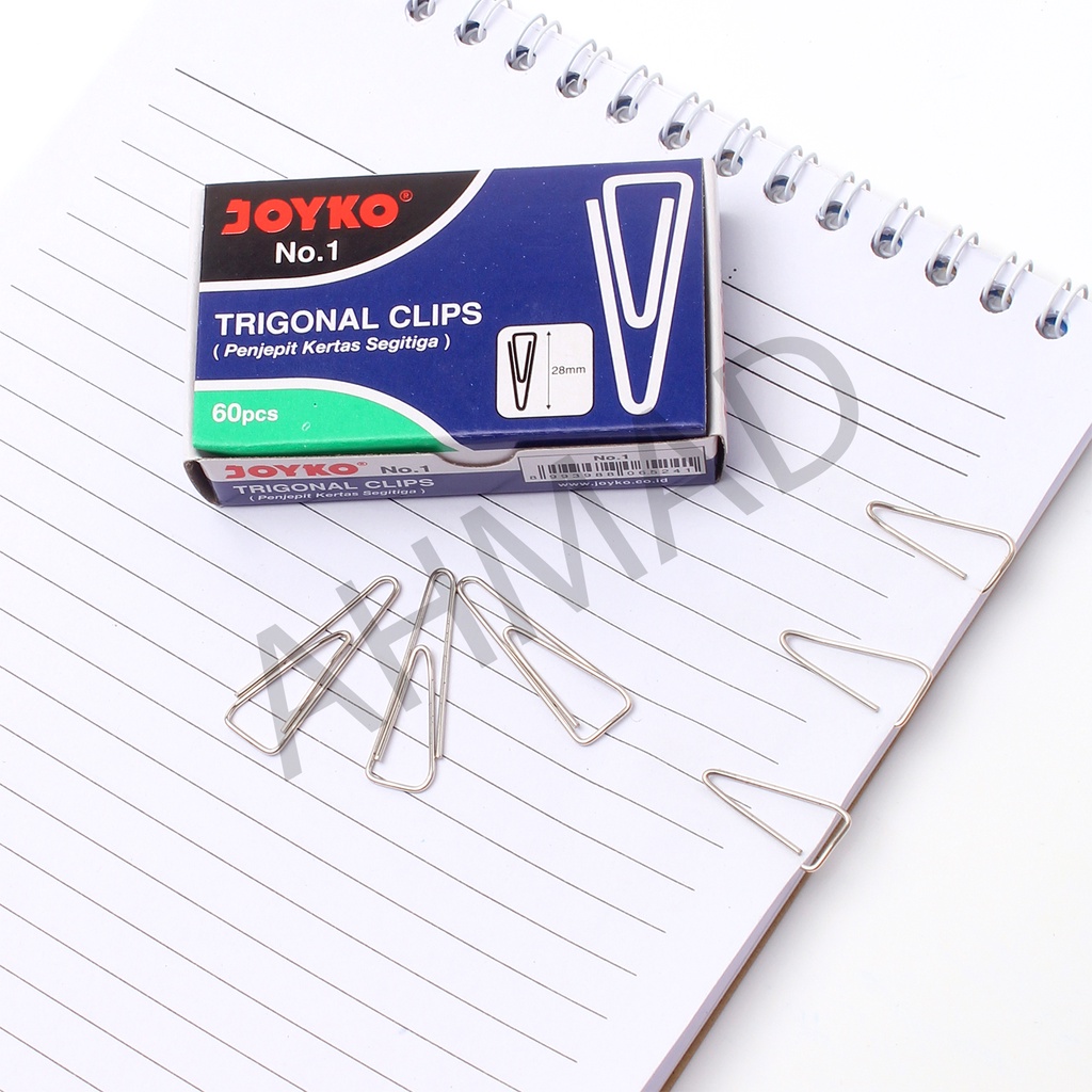 

Joyko Trigonal Paper Clip No.1 Klip Kertas Trigonal [ BOX / 10 PACK KECIL ]