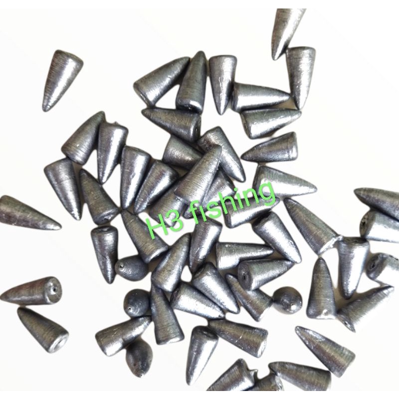 Timah kerucut pemberat pancing dasaran