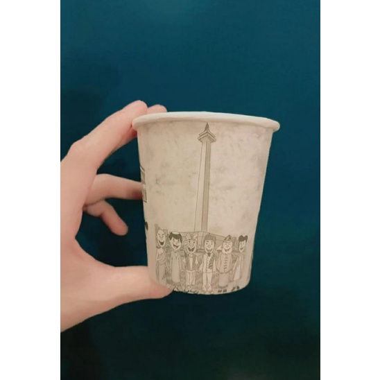 Gelas Kertas/Paper Cup 6,5 oz Motif | Gelas Kertas Kecil Tahan Panas isi 50 pcs
