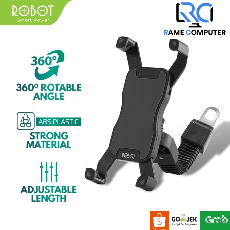 ROBOT RT-MH02 Phone Stand Car Holder Motor Holder - RTMH02 Garansi 1 Tahun