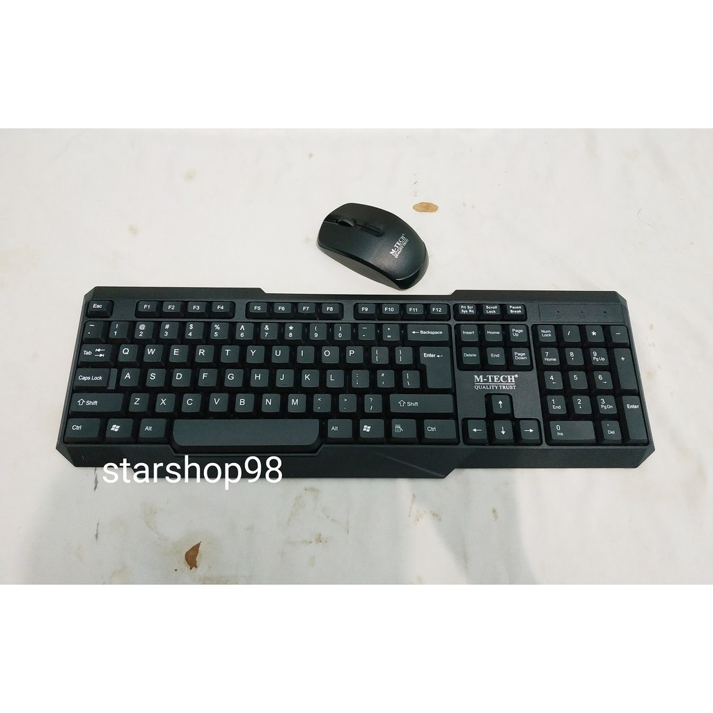 Paket Keyboard Mouse Wireless Combo Bundle M-Tech STK-04 MTech STK04