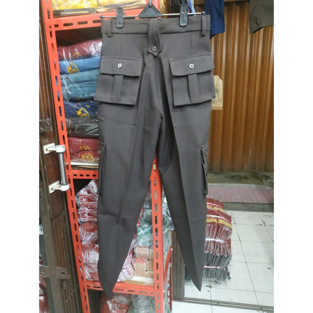 [Termurah Best Quality] Celana Pramuka PDL Cargo Rapilo Rafilo (6 Saku) SMP SMA PEMBINA Big Size