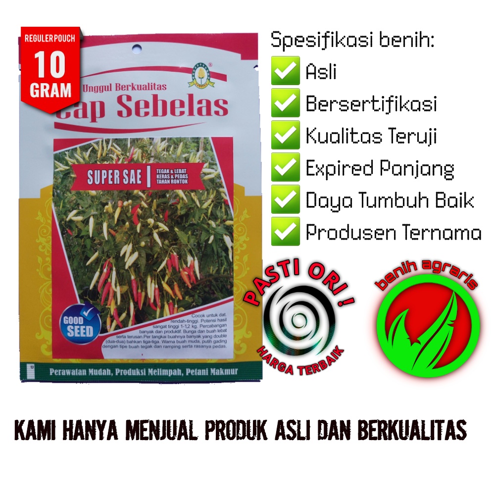 Benih Cabe Super Sae 10 gr Cap Sebelas