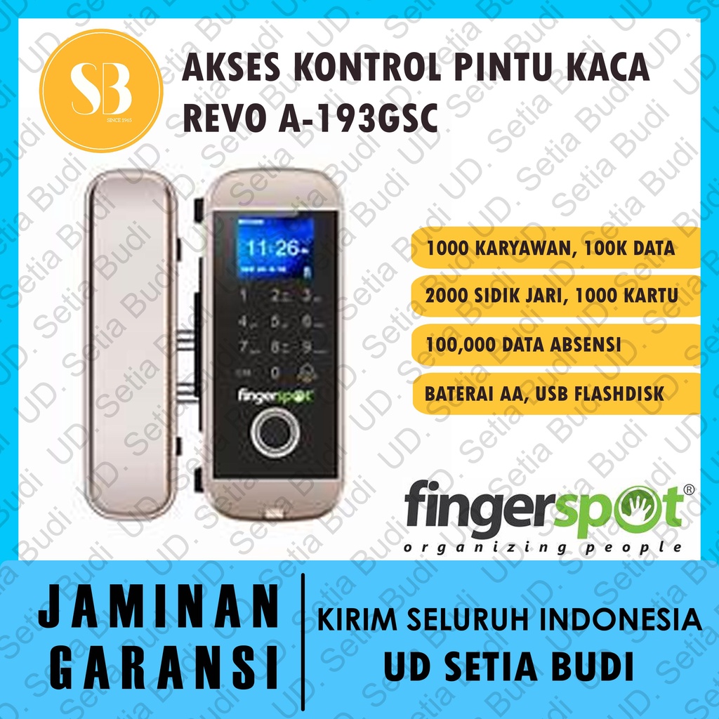 Kunci Pintu Digital + Akses Kontrol Fingerspot Revo A-193GSC 193 GSC