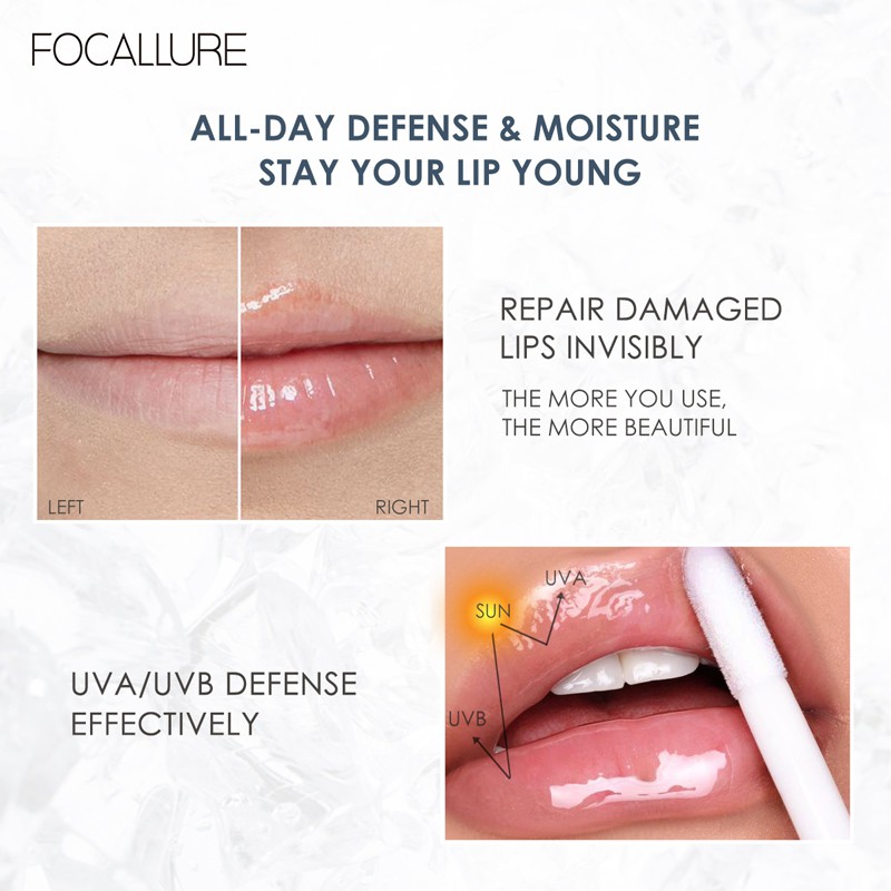 FOCALLURE Lipstick tahan lama Berkilau Dengan Pelembab Lipgloss Plumpmax Lip Gloss Shimmer Glossy Makeup