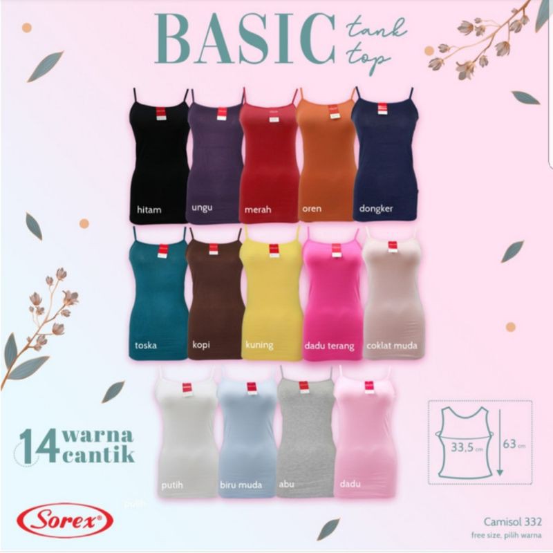 3 pc Tanktop wanita merk Sorex kode 332